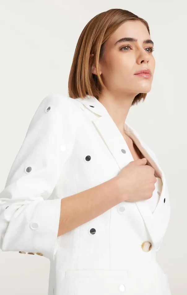 Cinq Sept Mirror Denim Khloe Blazer White Women Denim