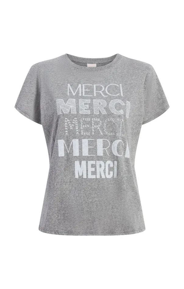 Cinq Sept Multi Merci Tee Heathergreywhite Women Tees