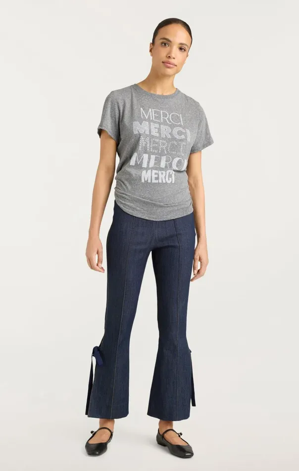 Cinq Sept Multi Merci Tee Heathergreywhite Women Tees