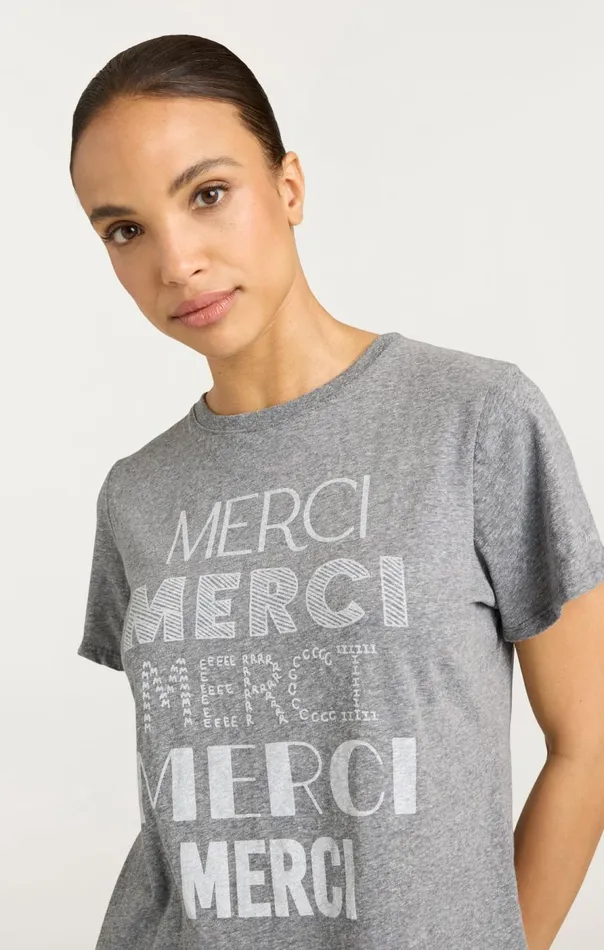 Cinq Sept Multi Merci Tee Heathergreywhite Women Tees