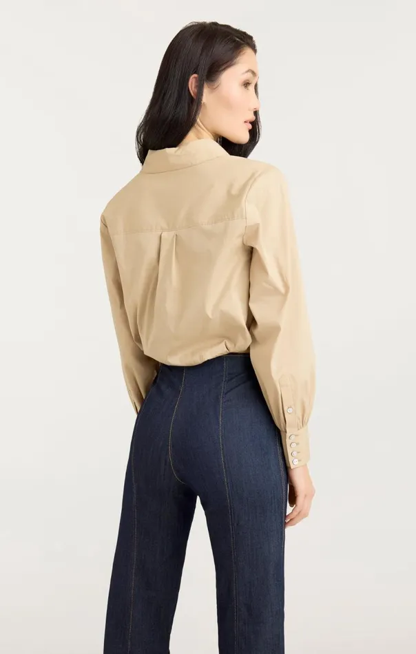 Cinq Sept Reema Top Khaki Women Long Sleeve Tops