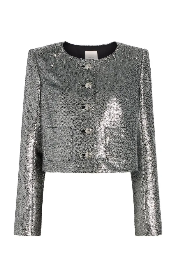 Cinq Sept Sequin Randi Jacket Silver Women Jackets