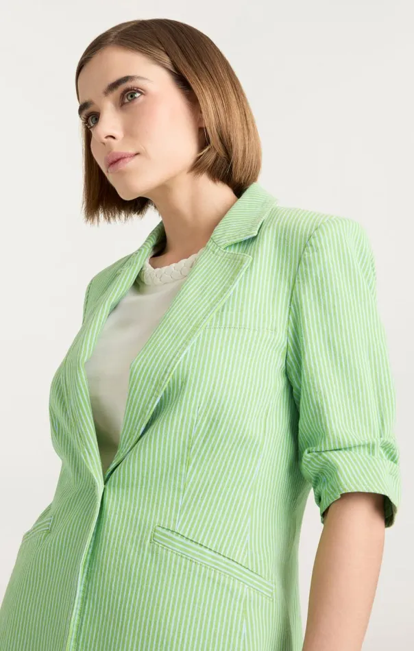 Cinq Sept Short Sleeve Khloe Blazer Lushmeadowskylight Women Denim