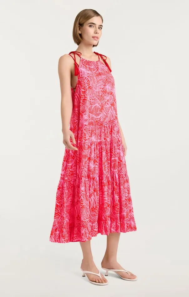 Cinq Sept Tropical Inkblot Winnie Dress Bisoububblegum Women Midi