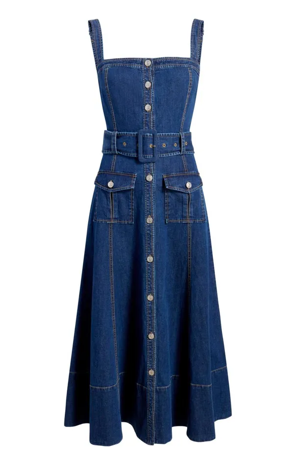 Cinq Sept Vega Dress Mediumwash Women Midi
