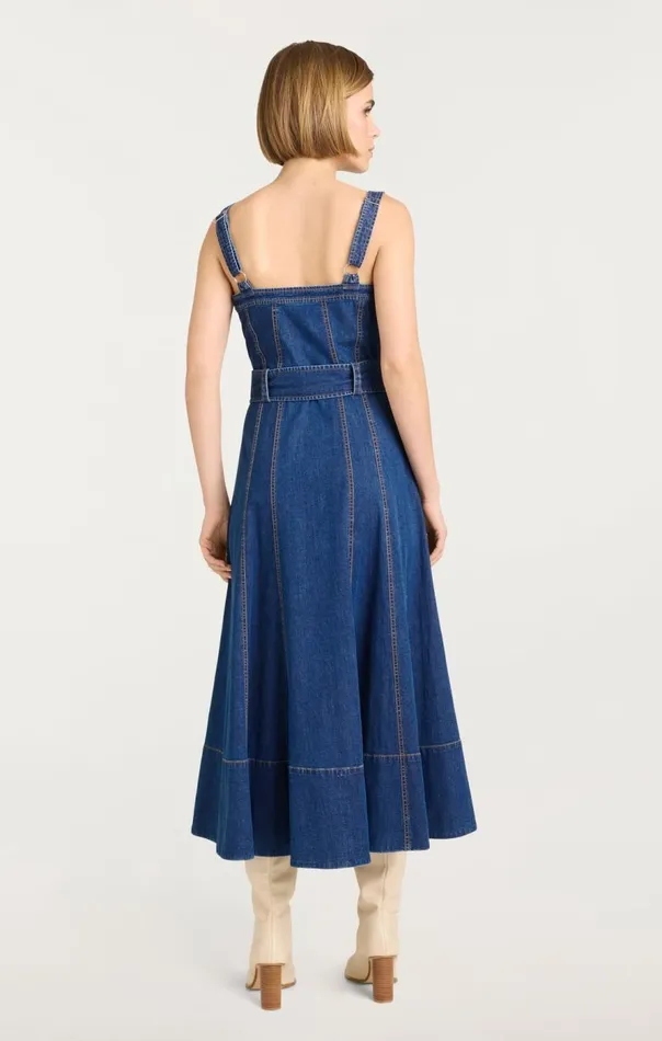Cinq Sept Vega Dress Mediumwash Women Midi