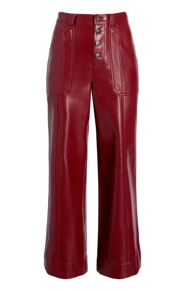 Cinq Sept Vegan Leather Benji Pant Rhubarb Women Pants