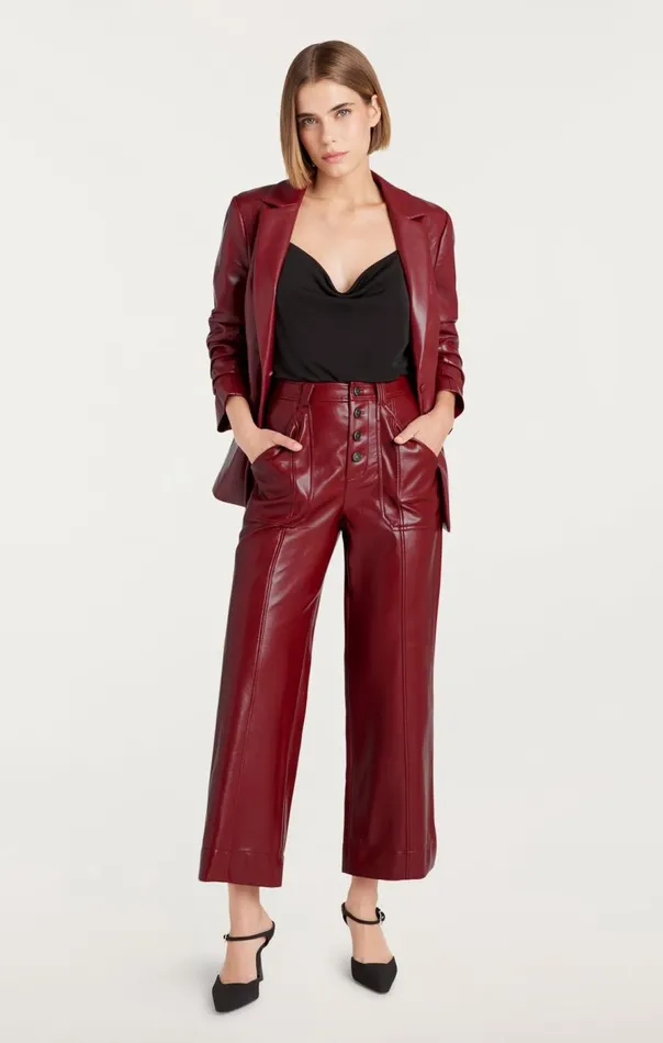 Cinq Sept Vegan Leather Benji Pant Rhubarb Women Pants