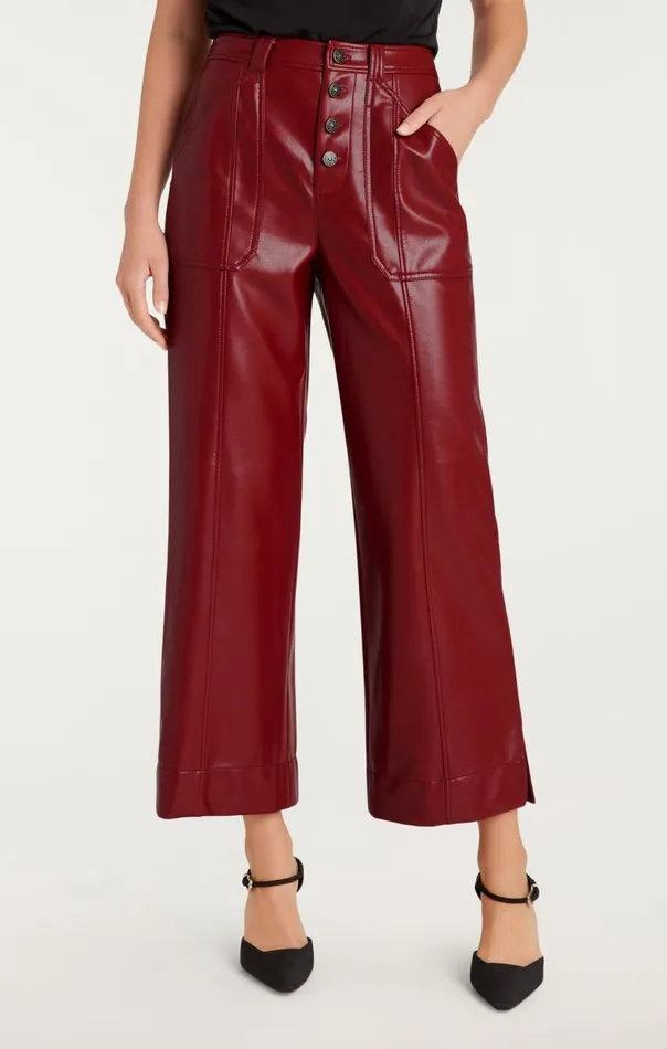 Cinq Sept Vegan Leather Benji Pant Rhubarb Women Pants
