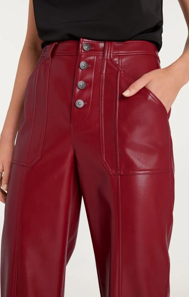 Cinq Sept Vegan Leather Benji Pant Rhubarb Women Pants