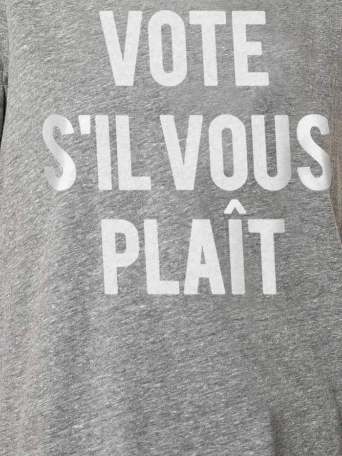 Cinq Sept Vote Please Tee Heathergreywhite Women Tees