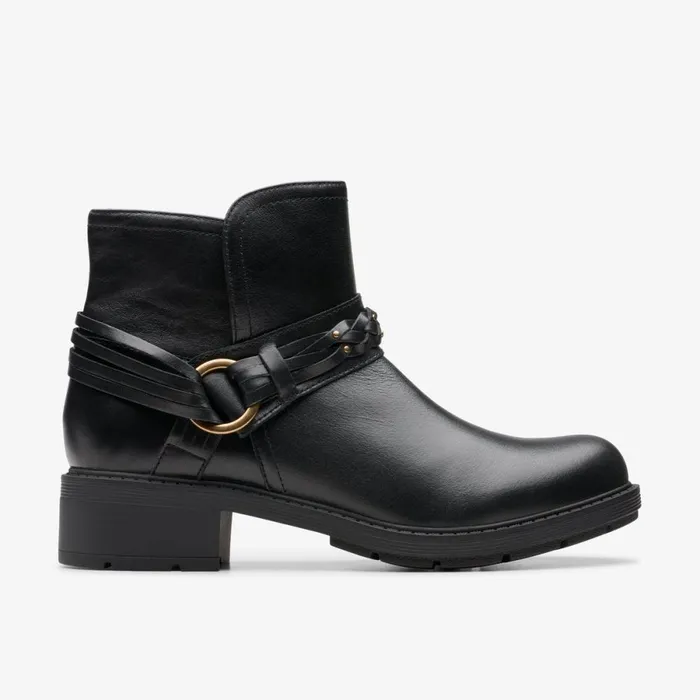 Clarks Ankle Boots Hearth Kaylie Ankle Boot Black Leather 8211 Women