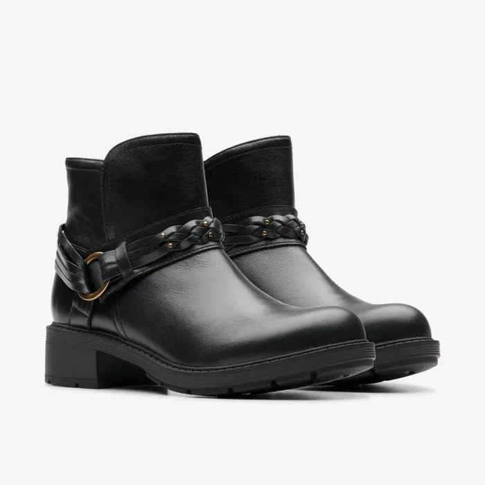 Clarks Ankle Boots Hearth Kaylie Ankle Boot Black Leather 8211 Women