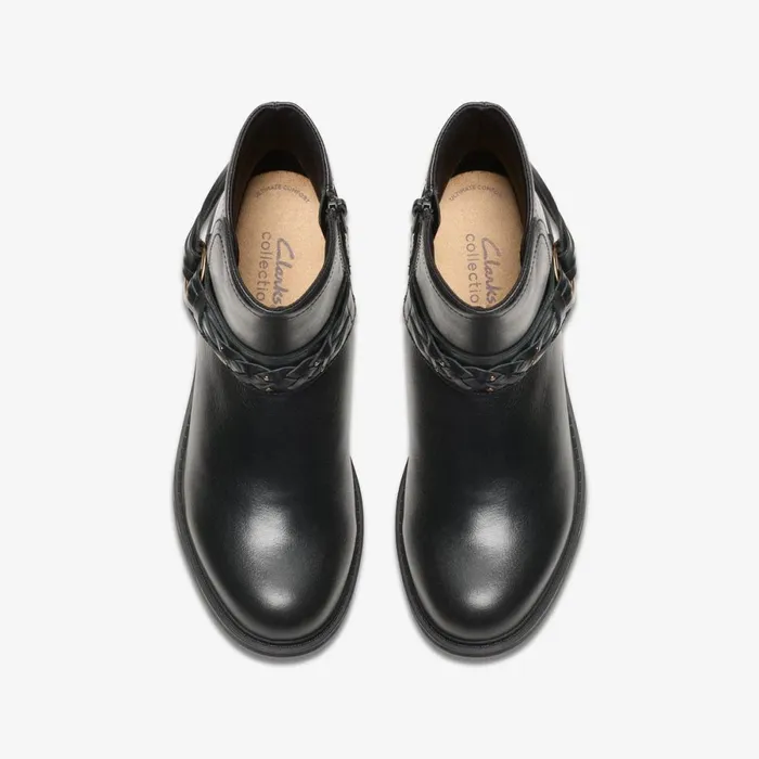 Clarks Ankle Boots Hearth Kaylie Ankle Boot Black Leather 8211 Women