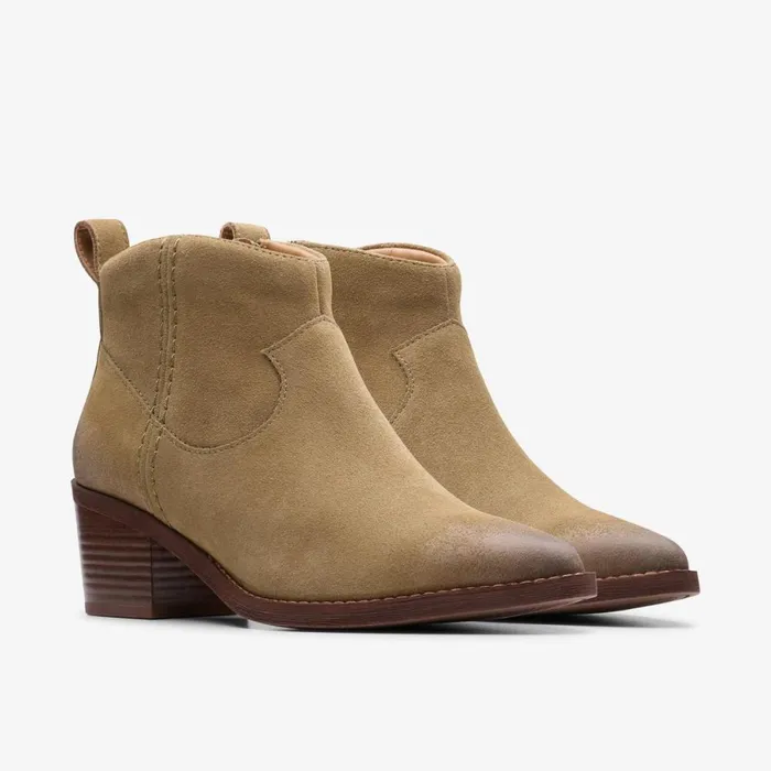 Clarks Ankle Boots Morzine Sky Ankle Boot Dark Sand Suede 8211 Women