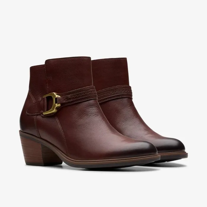 Clarks Ankle Boots Neva Buckle British Tan 8211 Women