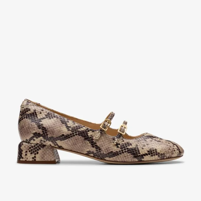 Clarks Ballet Pumps Daiss 30 Shine Grey Snake Leather 8211 Women