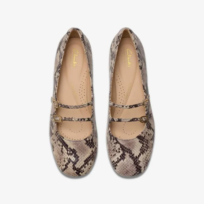 Clarks Ballet Pumps Daiss 30 Shine Grey Snake Leather 8211 Women