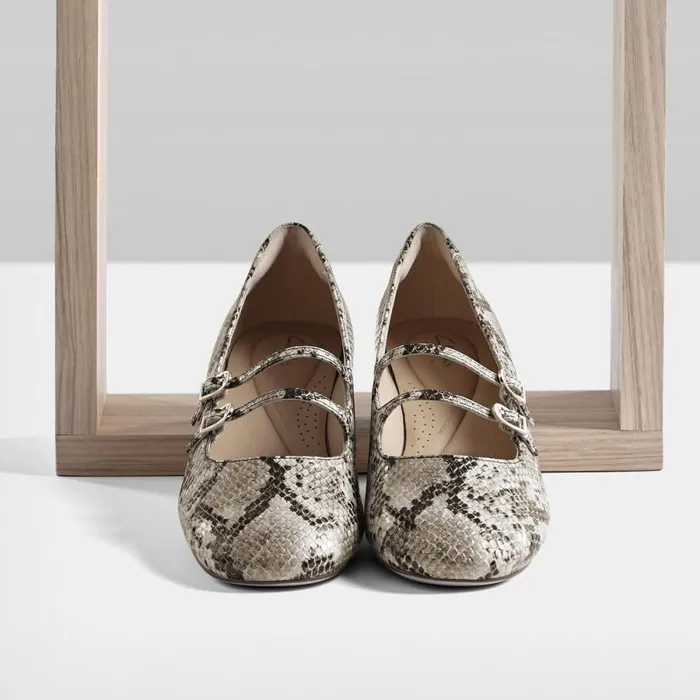 Clarks Ballet Pumps Daiss 30 Shine Grey Snake Leather 8211 Women