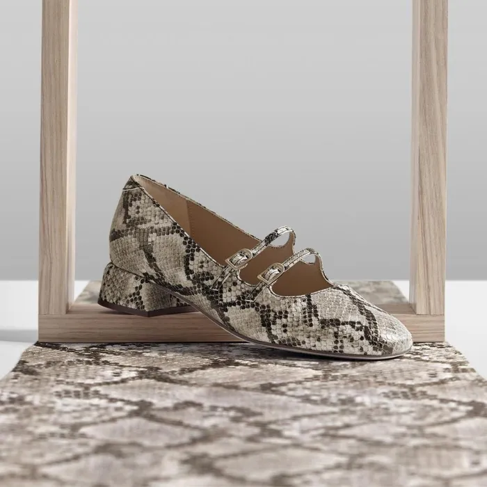 Clarks Ballet Pumps Daiss 30 Shine Grey Snake Leather 8211 Women