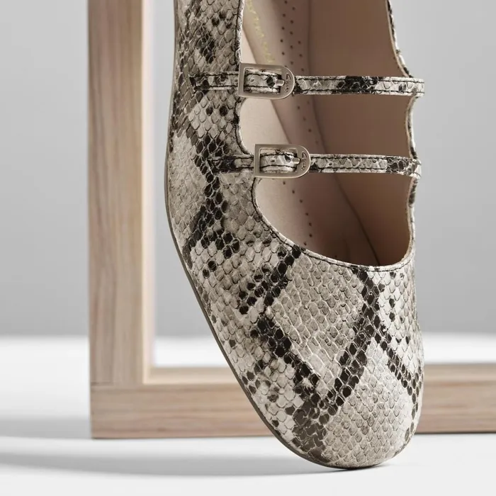 Clarks Ballet Pumps Daiss 30 Shine Grey Snake Leather 8211 Women