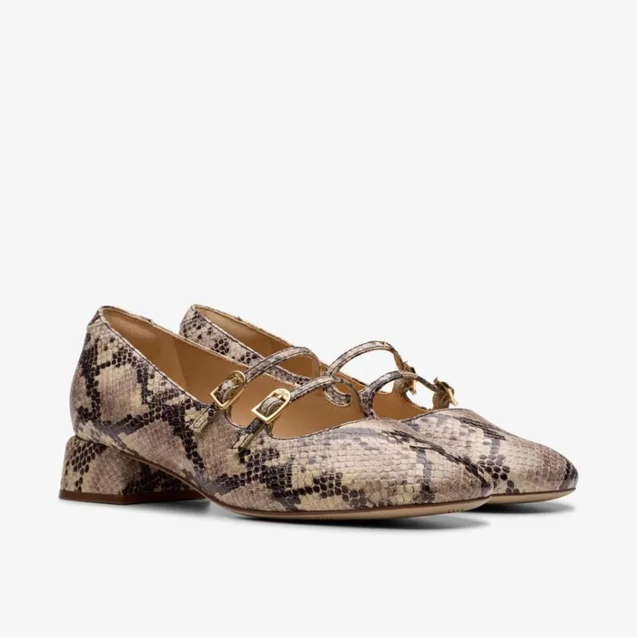 Clarks Ballet Pumps Daiss 30 Shine Grey Snake Leather 8211 Women