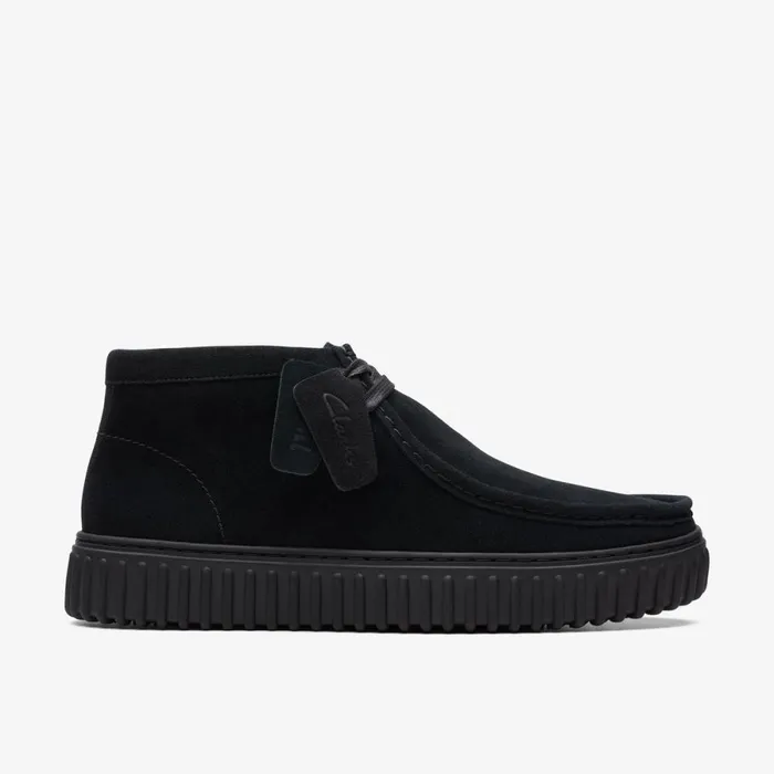 Clarks Black Boots Torhill Hi Black Suede 8211 WomenMen