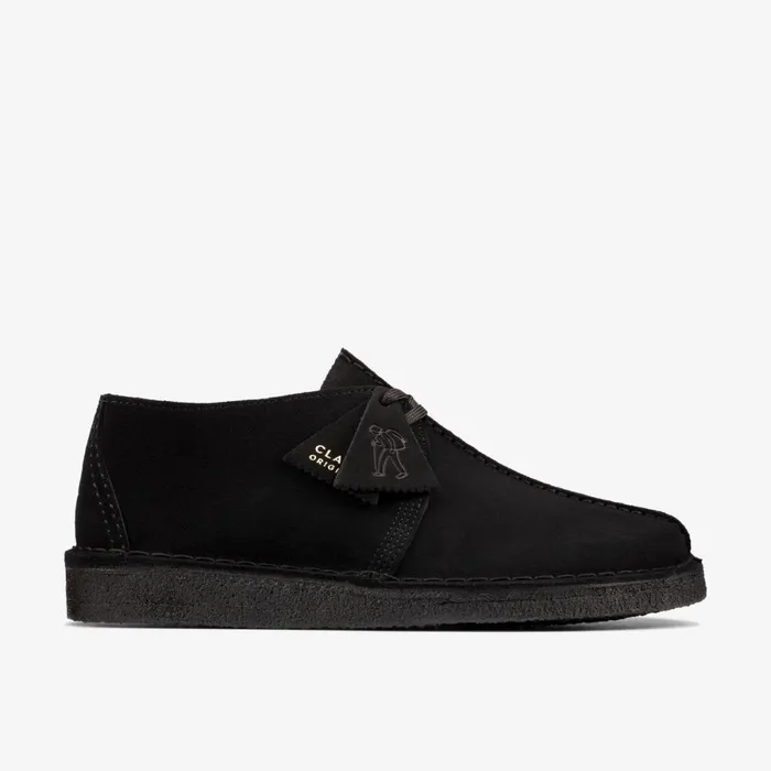 Clarks Black Shoes Desert Trek Black Suede 8211 Men