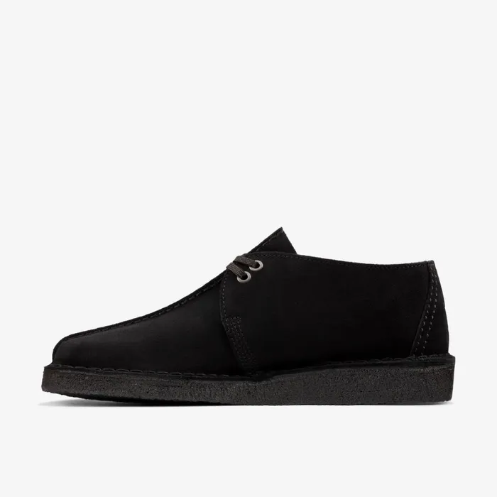 Clarks Black Shoes Desert Trek Black Suede 8211 Men