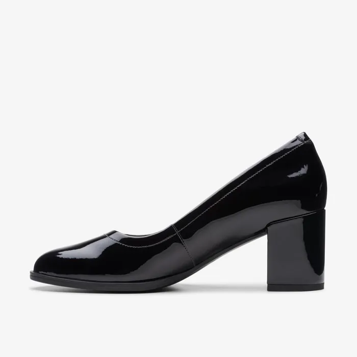 Clarks Black Shoes Freva55 Court Black Patent 8211 Women