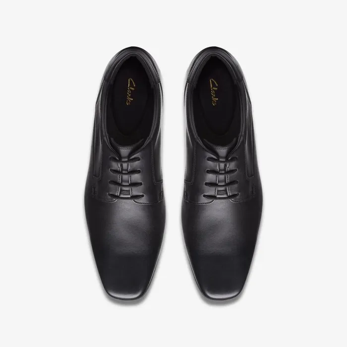 Clarks Black Shoes Sidton Lace Black Leather 8211 Men
