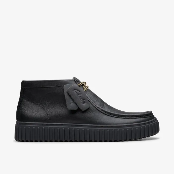 Clarks Black Shoes Torhill Hi Black Leather 8211 Men