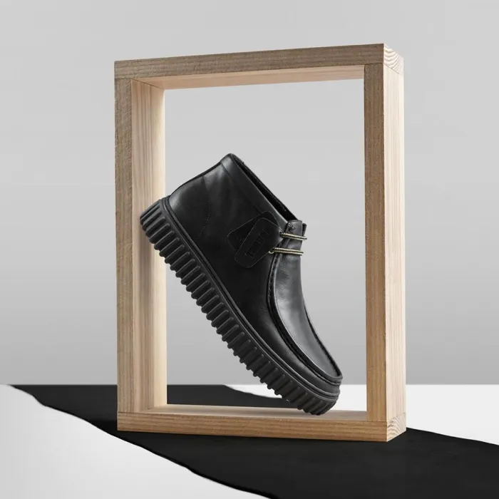 Clarks Black Shoes Torhill Hi Black Leather 8211 Men
