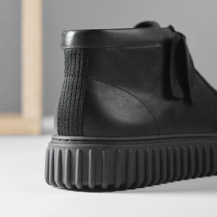 Clarks Black Shoes Torhill Hi Black Leather 8211 Men