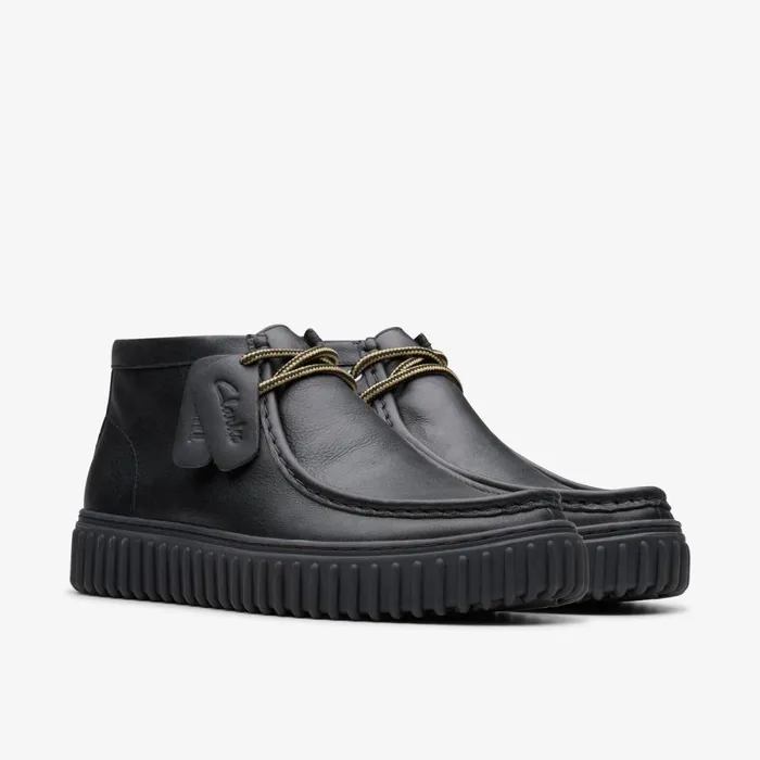 Clarks Black Shoes Torhill Hi Black Leather 8211 Men