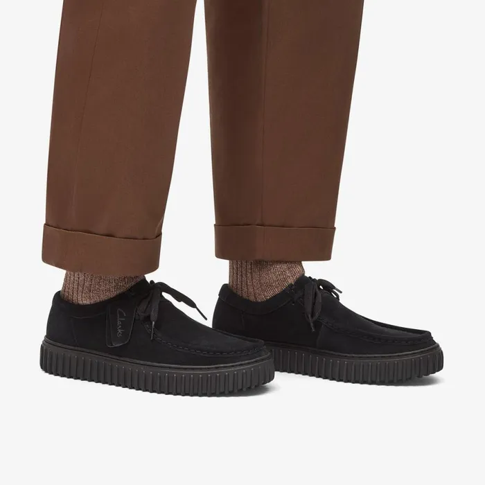 Clarks Black Shoes Torhill Lo Black Suede 8211 Men
