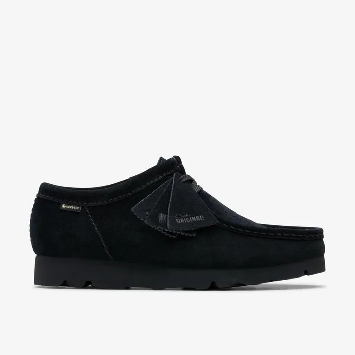 Clarks Black Shoes Wallabee GoreTex Black Suede 8211 Men