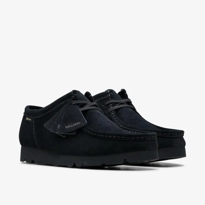 Clarks Black Shoes Wallabee GoreTex Black Suede 8211 Men