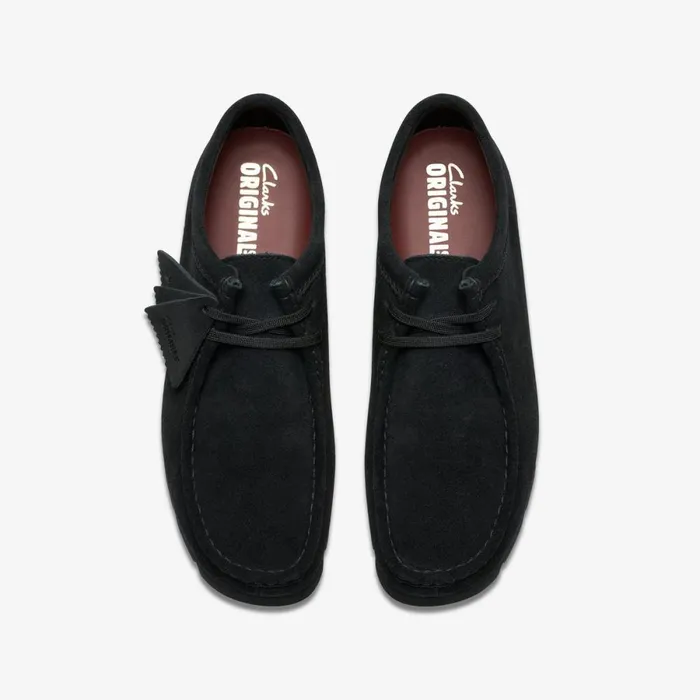 Clarks Black Shoes Wallabee GoreTex Black Suede 8211 Men