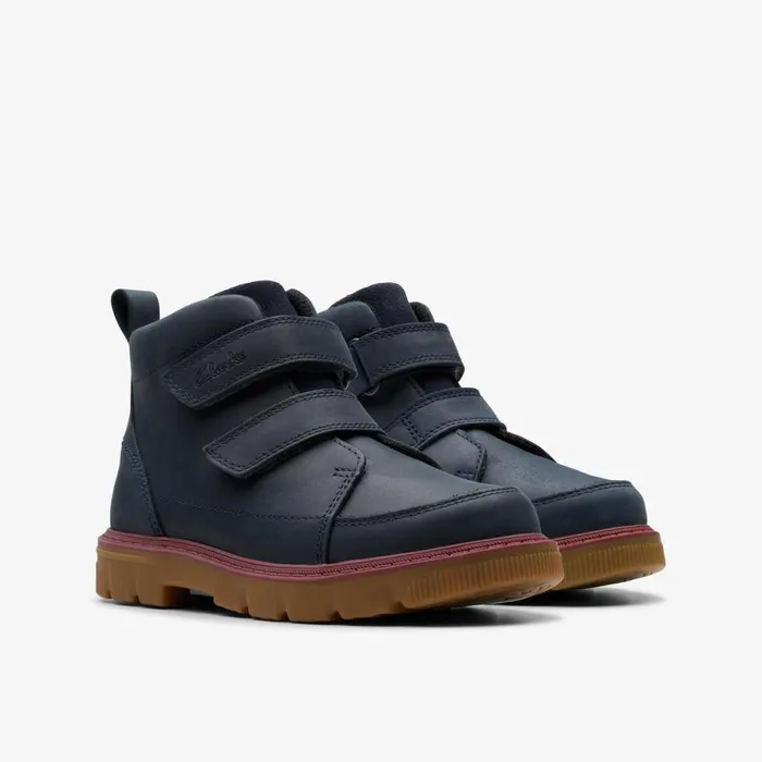 Clarks Boots Lorcam Hi Older Navy 8211 Kids