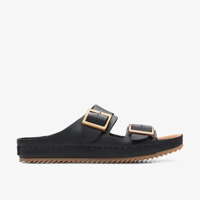 Clarks Flat Sandals Brookleigh Sun Black Leather 8211 Women