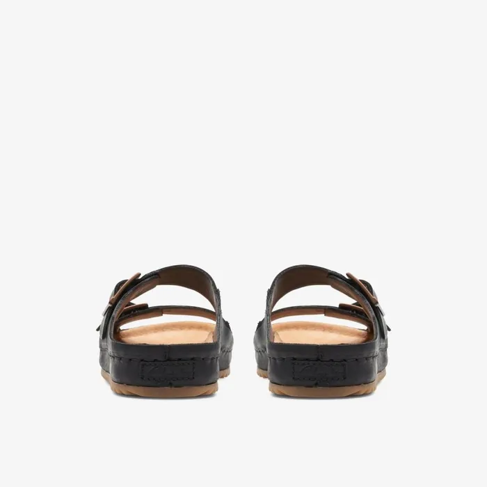 Clarks Flat Sandals Brookleigh Sun Black Leather 8211 Women