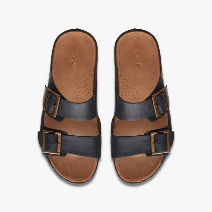 Clarks Flat Sandals Brookleigh Sun Black Leather 8211 Women