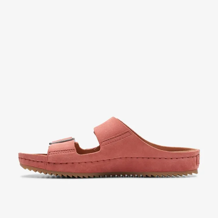 Clarks Flat Sandals Brookleigh Sun Dusty Rose Suede 8211 Women