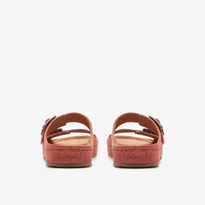 Clarks Flat Sandals Brookleigh Sun Dusty Rose Suede 8211 Women