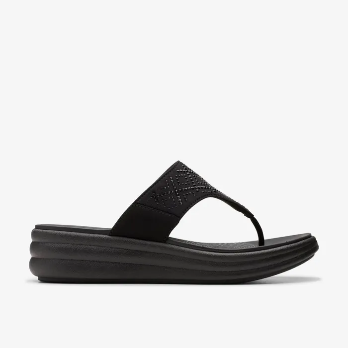 Clarks Flat Sandals Drift Way Black 8211 Women