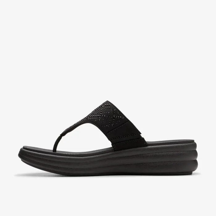 Clarks Flat Sandals Drift Way Black 8211 Women