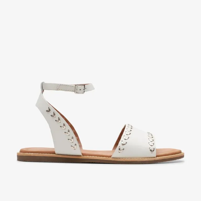 Clarks Flat Sandals Maritime May Off White Leather 8211 Women