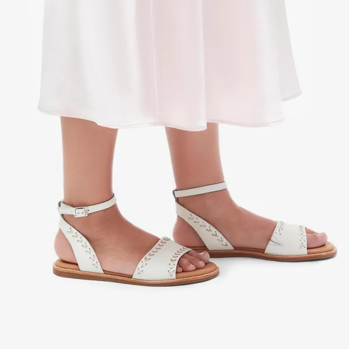 Clarks Flat Sandals Maritime May Off White Leather 8211 Women