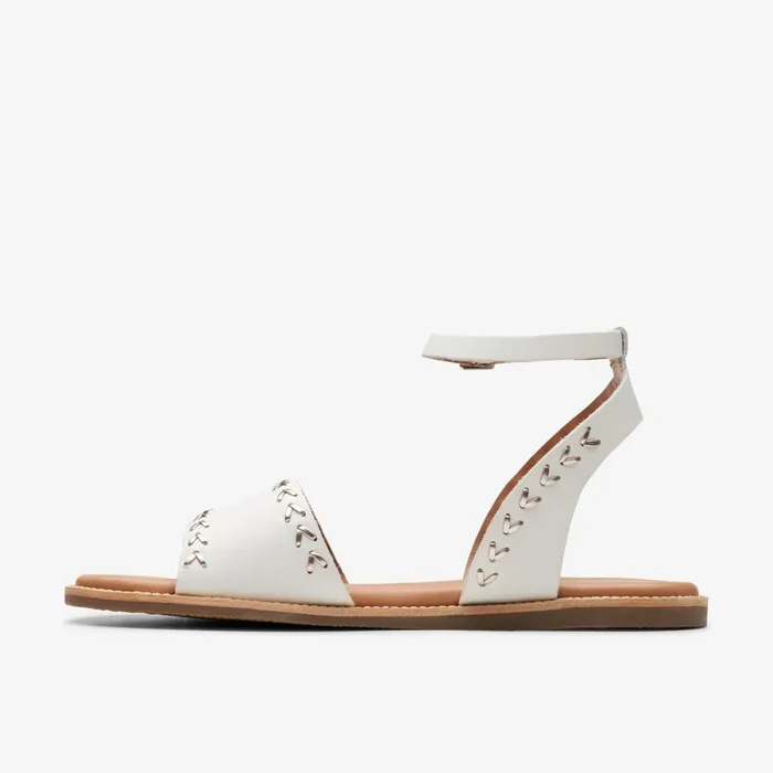 Clarks Flat Sandals Maritime May Off White Leather 8211 Women
